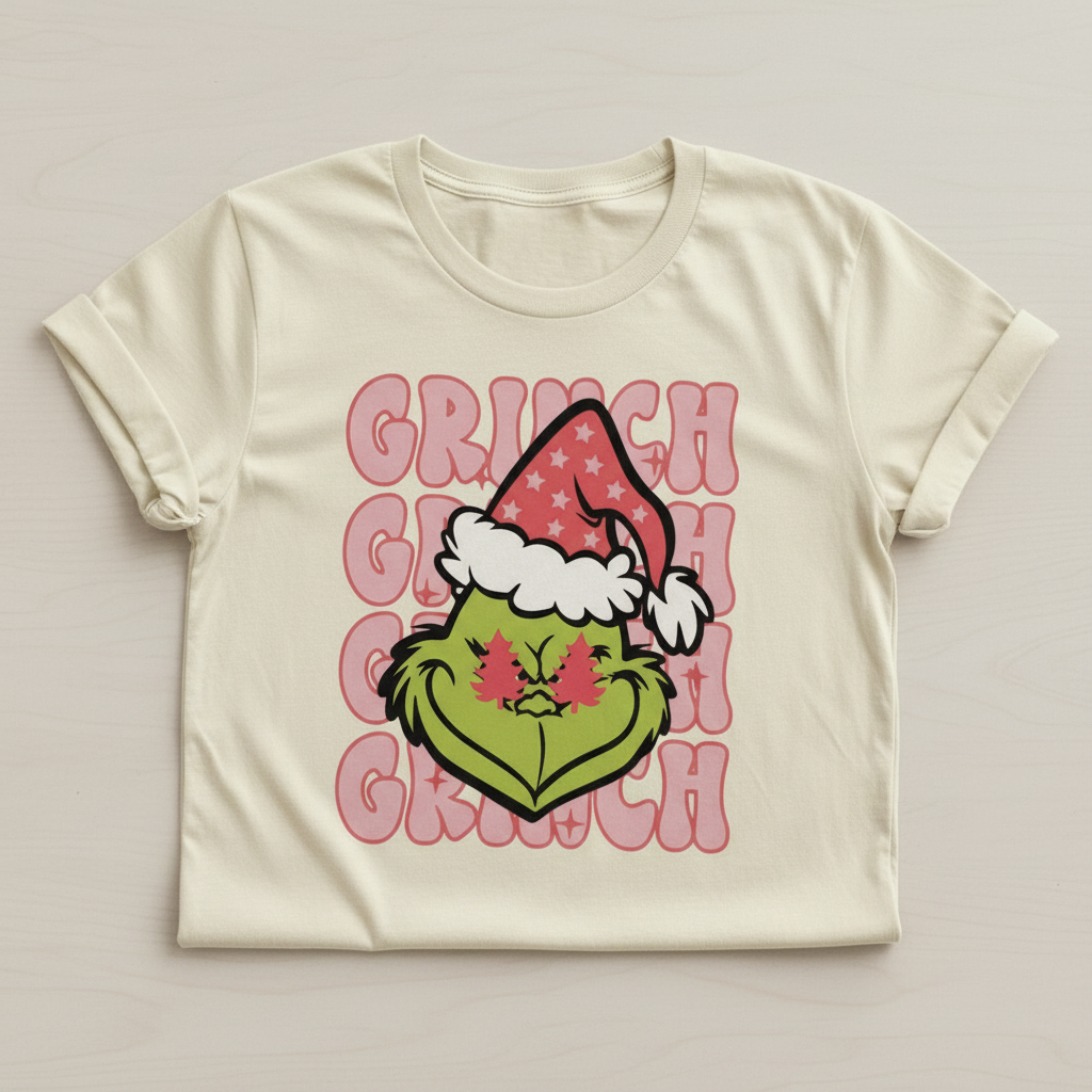 Pink GmAn Xmas Dtf Vinyl Print - Tshirt