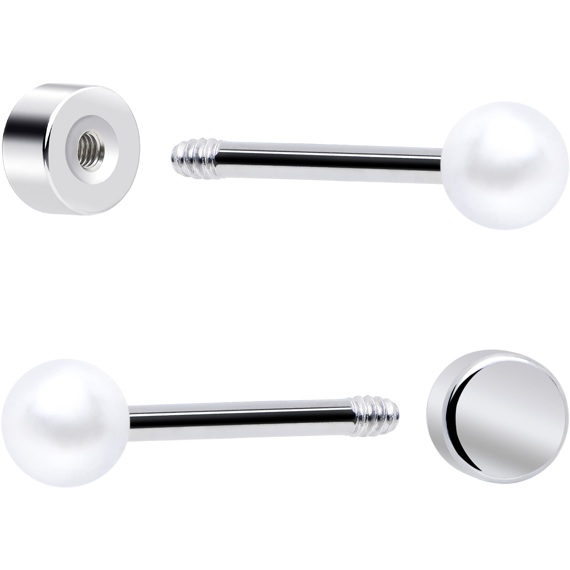 20G Aurora Gem White Orb Butterfly Flatback Earring Set of 6