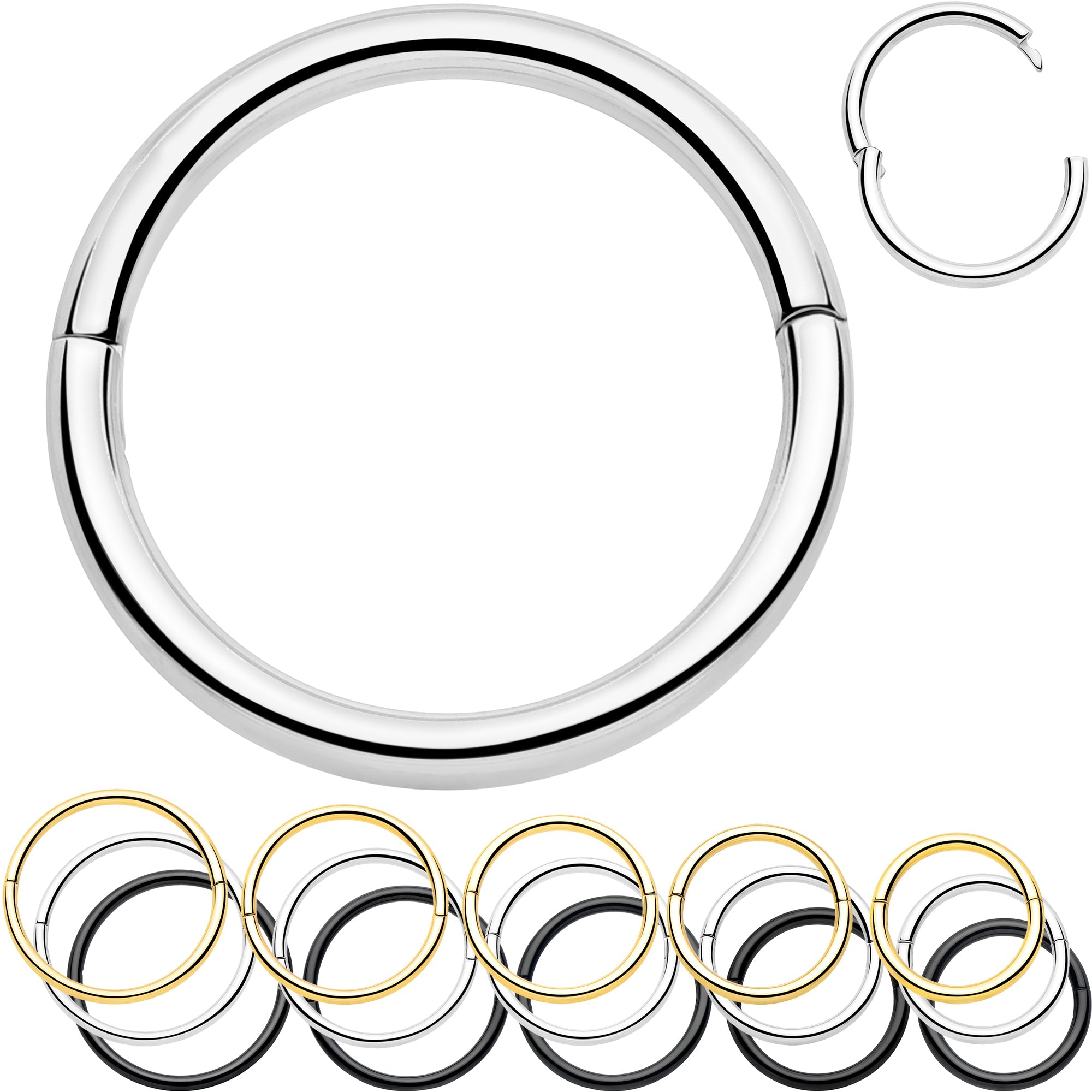 20G Implant Grade Titanium Half Closure Hinged Segment Ring