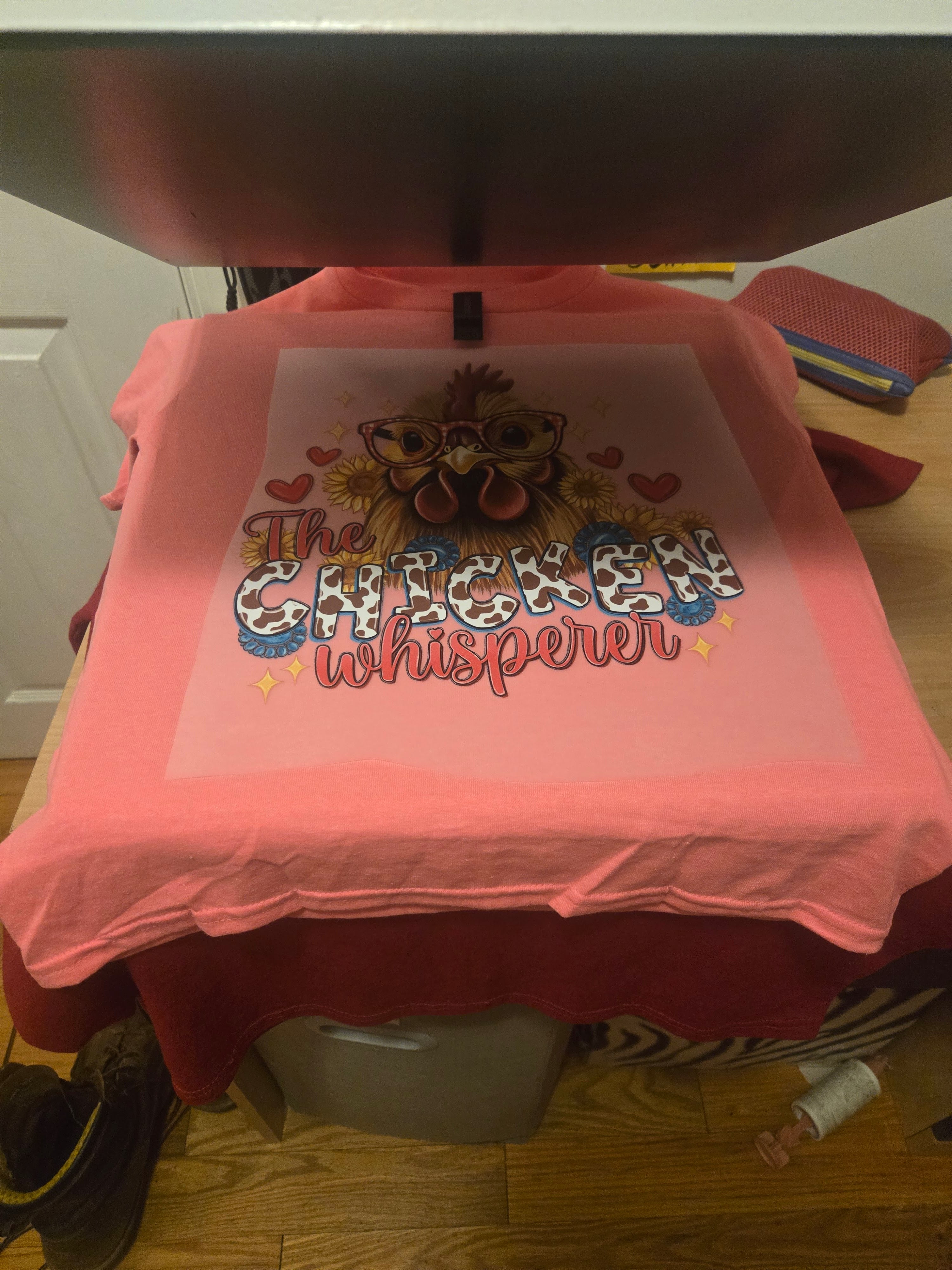 Chicken Whisperer Dtf Direct to film vinyl Print for Apparel