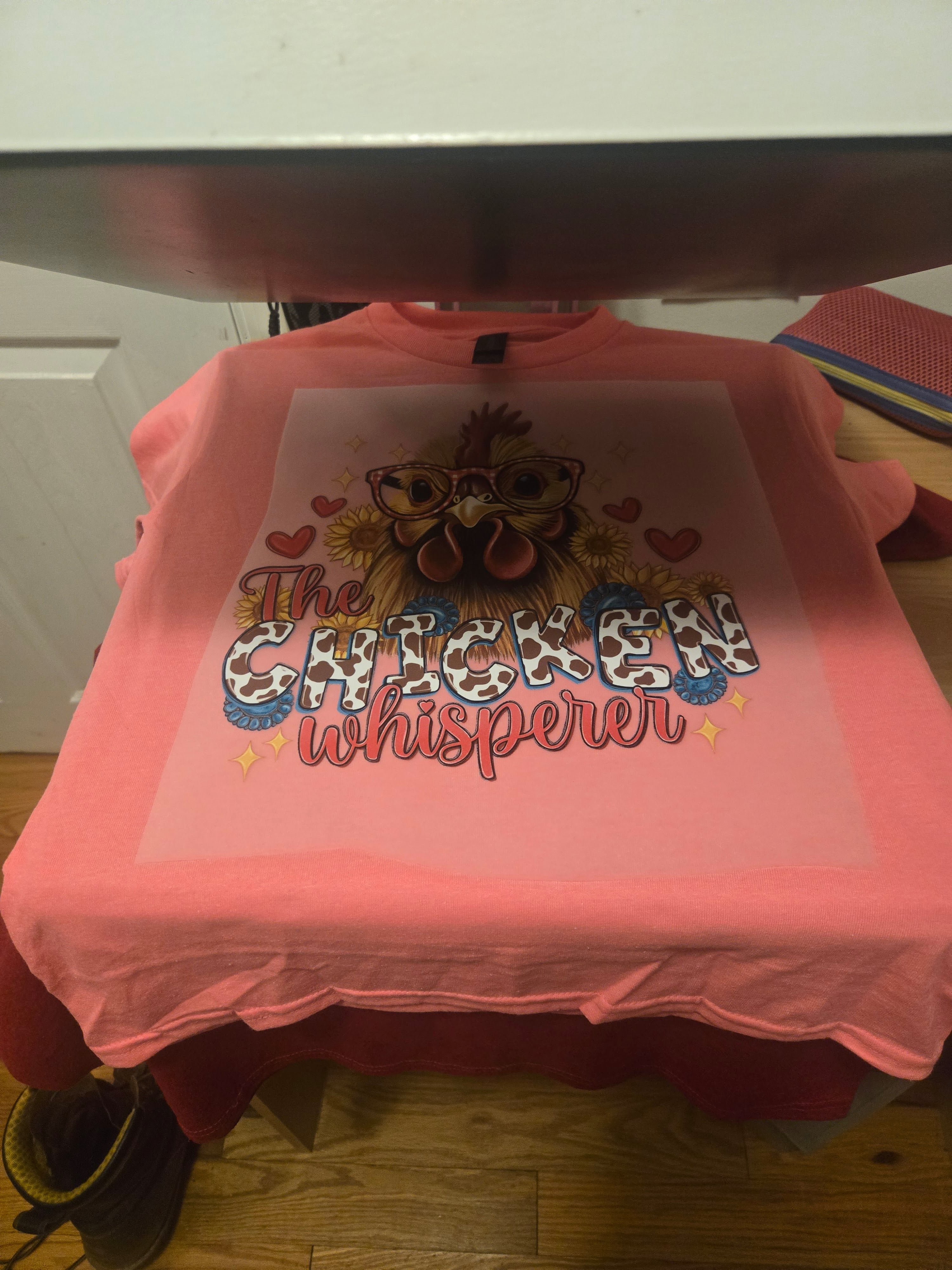 Chicken Whisperer Dtf Direct to film vinyl Print for Apparel