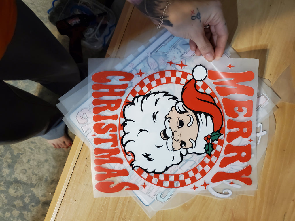 Classic Santa Red Checkered Dtf vinyl print - Tshirt