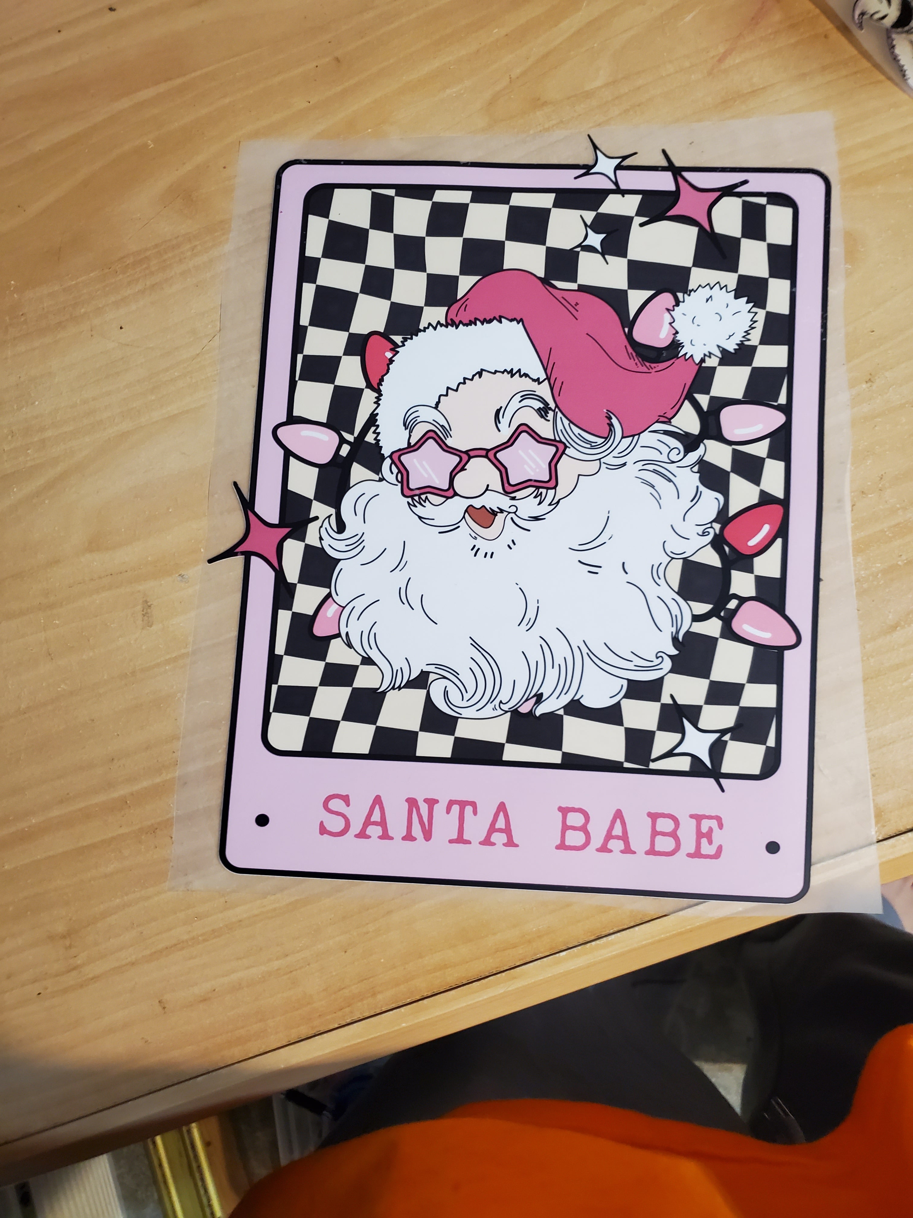 Santa Babe Pink Dtf Vinyl - Tshirt