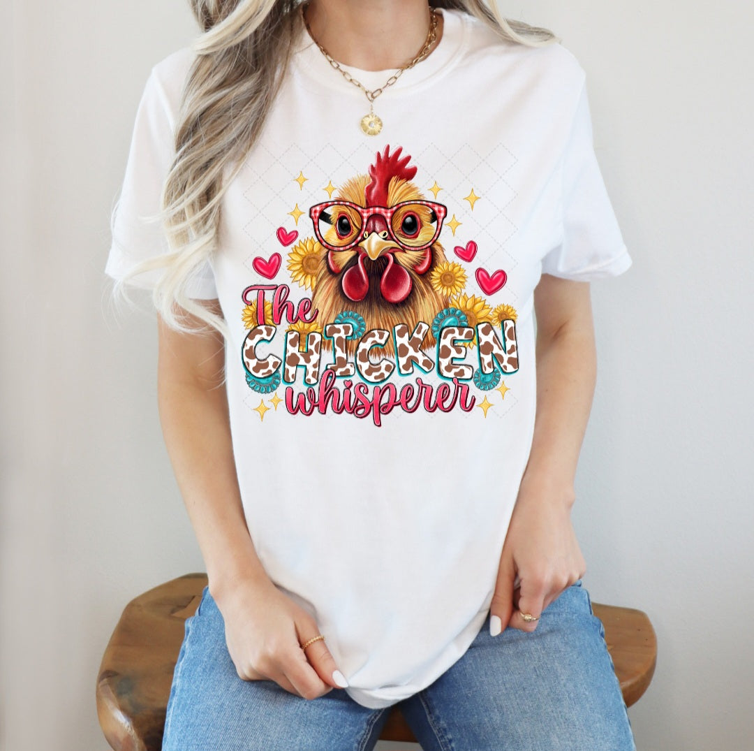 Chicken Whisperer Dtf Direct to film vinyl Print for Apparel
